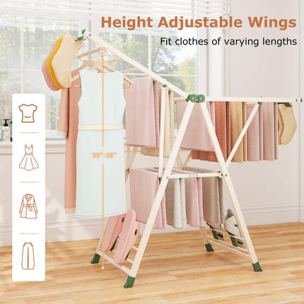 Dreamade Clothes Drying Rack with Height Adjustable Wings