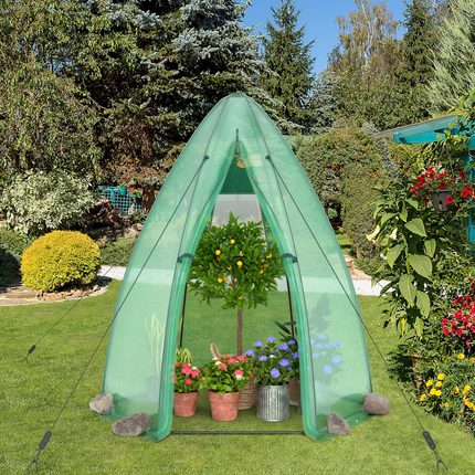Dreamade Portable Walk-in Greenhouse - 5.5’x5.5’x6’ PE Cover, Roll-up Zippered Door, Window