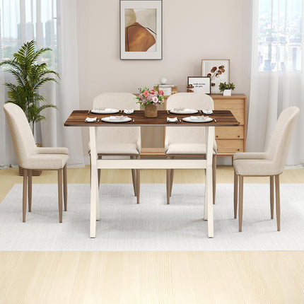 Dreamade 43" x 28" Wooden Dining Table with X-Shaped Frame Reinforced Crossbar