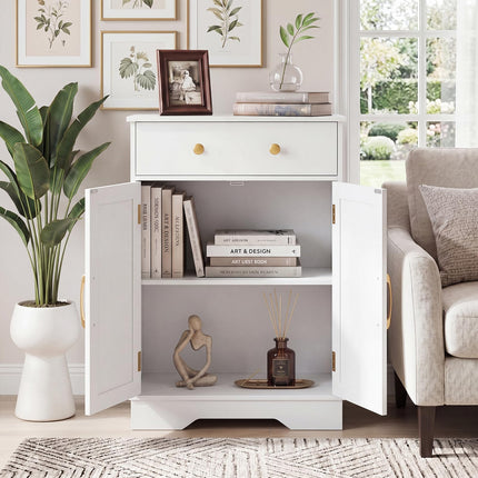 Floor Storage Cabinet with Doors Modern Buffet Sideboard with Drawer and Adjustable Shelf