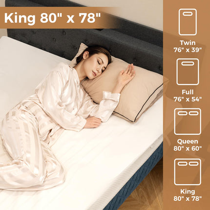 Dreamade Heated Mattress Pad, Machine Washable Bed Warmer with Dual Controller
