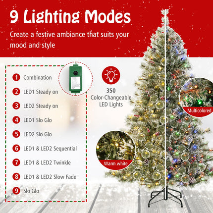 Dreamade 6ft / 7.5ft / 9ft Pre-Lit Artificial Christmas Tree with 360° Quick Power Connector