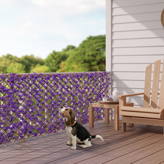 Dreamade Expandable Fence Privacy Screen - Decorative Faux Fencing Panel for Balcony