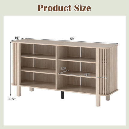 Dreamade 59" TV Stand for TVs Up to 55 Inches | Modern Entertainment Center with Adjustable Shelves