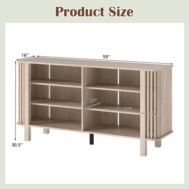 Dreamade 59" TV Stand for TVs Up to 55 Inches | Modern Entertainment Center with Adjustable Shelves