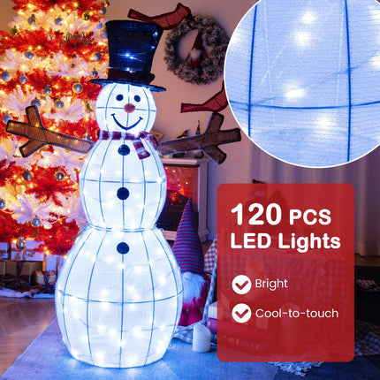 Dreamade 4.8 FT Light Up Christmas Snowman with 120 LED Lights