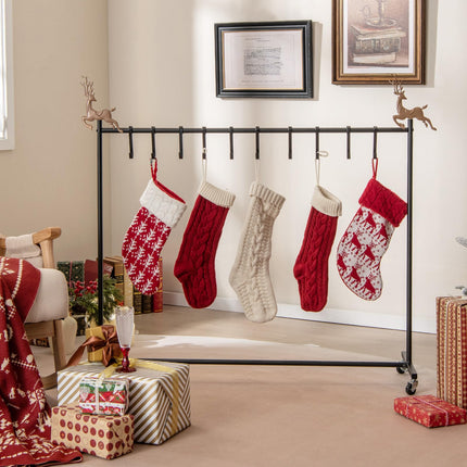 Dreamade 10-Hook Christmas Stocking Holder Stand on Wheels