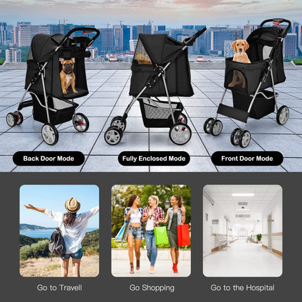 Pet Stroller for Small Medium Dogs Cats Puppy - Dreamade