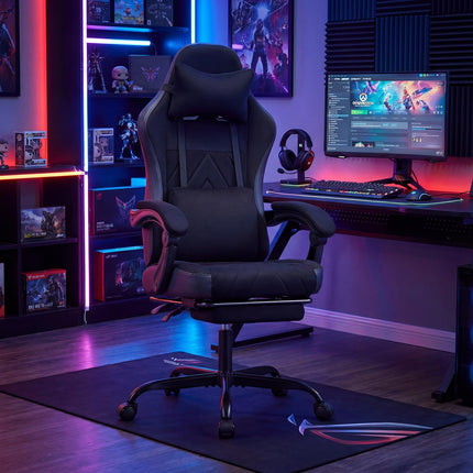 Dreamade Gaming Chair Height Adjustable Computer Chair with Headrest Lumbar Support Linkage Armrests
