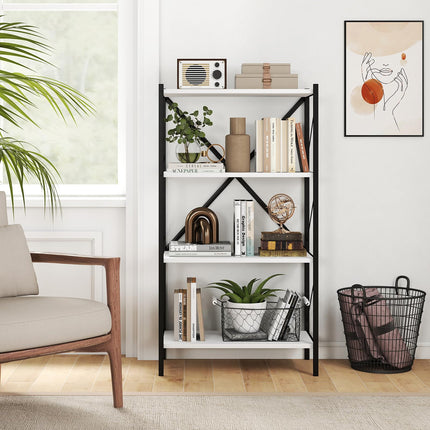 Dreamade Modern Bookcase with Heavy-Duty Metal Frame (1/2)