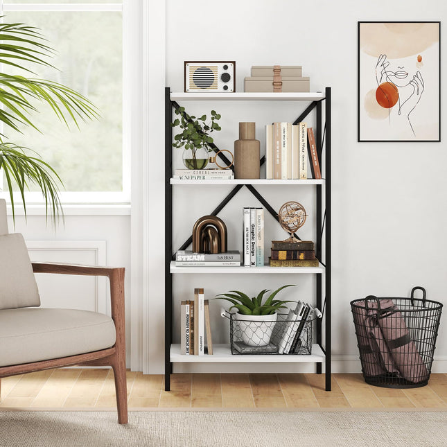 Dreamade Modern Bookcase with Heavy-Duty Metal Frame (1/2)