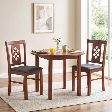 Dreamade Wooden Upholstered Kitchen Chair with Elegant Diamond Back (2/4)