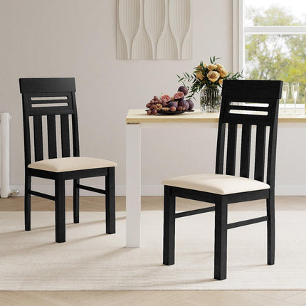 Dreamade High Back Dining Room Chairs with Padded Seat & Rubber Wood Frame