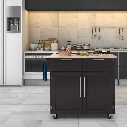 Dreamade Kitchen Island Cart Rolling Storage Trolley Cart