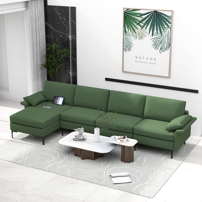 Dreamade 130.5" L Convertible Sofa Couch, Sectional Sleeper