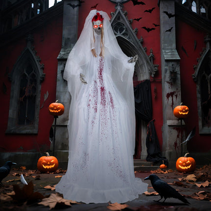 DREAMADE 7.2 FT Sound Activated Halloween Animatronic Standing Bride