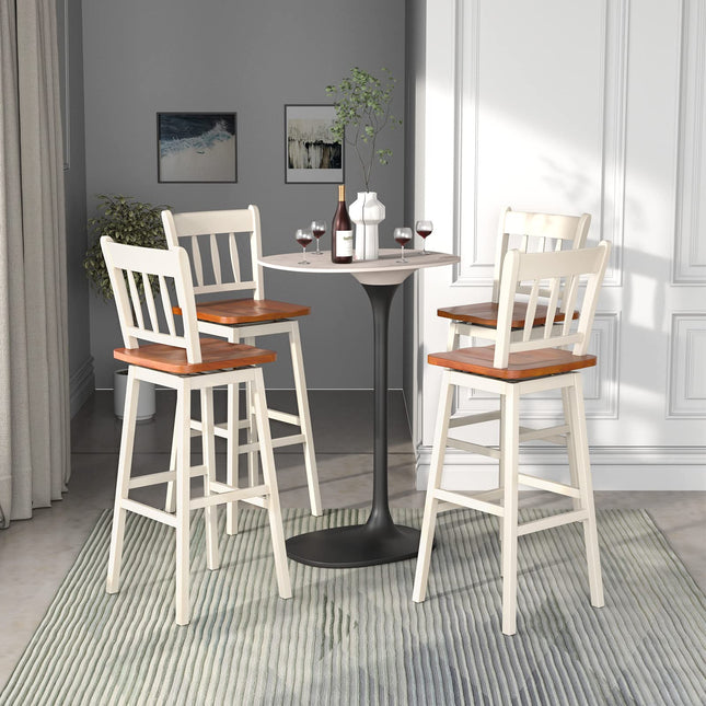 30.5 Inch Rubber Wood Bar Chairs - Dreamade