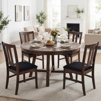 Dreamade Fabric Upholstered Kitchen Chair w/Padded Seat for Home Restaurant