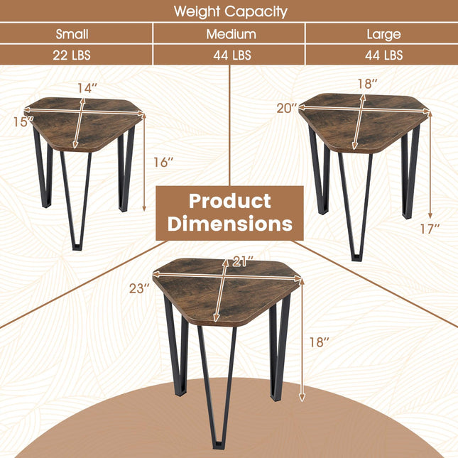 Dreamade Nesting Coffee Tables Set of 3 for Living Room & Apartment