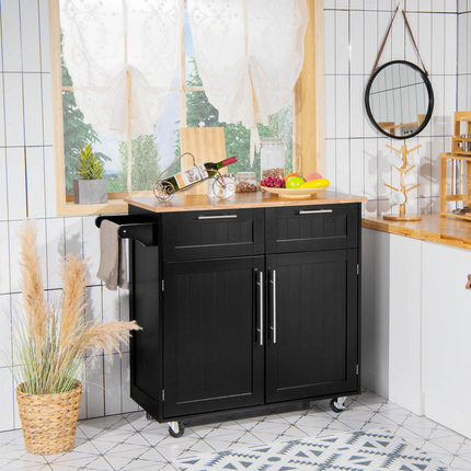 Dreamade Kitchen Island Cart Rolling Storage Trolley Cart