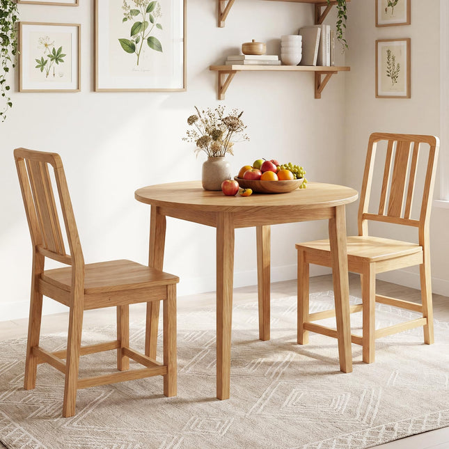 Dreamade Rubber Wood Kitchen Chairs with Hollowed Backrest