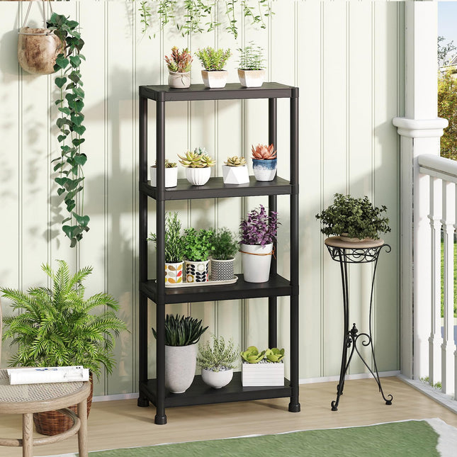 Dreamade 4-Tier Heavy-Duty Plastic Storage Shelves (24" x 12.5" x 53")