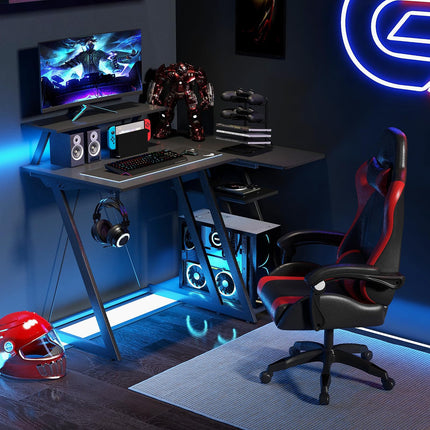 Dreamade 39” L-Shaped Computer Desk with Power Outlets