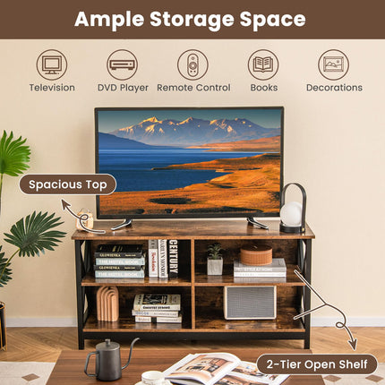 Dreamade TV Stands for Living Room - 3-Tier Media Console Table with Storage Shelves