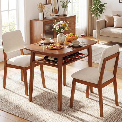 Dreamade Space Saving Kitchen Table and Chairs Set w/Rubber Wood Frame
