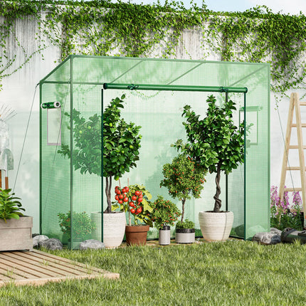 Dreamade Outdoor Portable Mini Greenhouse w/ PE Cover & 4 Ground Stakes & Ropes
