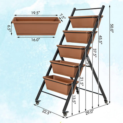 Dreamade Vertical Planter Raised Bed on Wheels