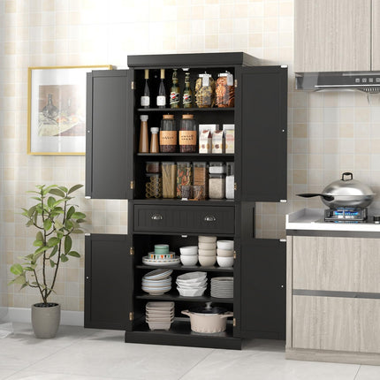 Dreamade Pantry Organizers and Storage, 72" Tall Kitchen Cabinet with 2-Door Cabinets & Drawer, Buffet Sideboard