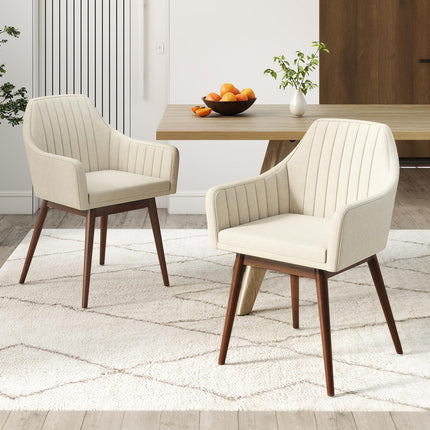 Dreamade Upholstered Dining Chairs Set of 2/4 Mid Century Kitchen Chairs with Wrap-Around Backrest