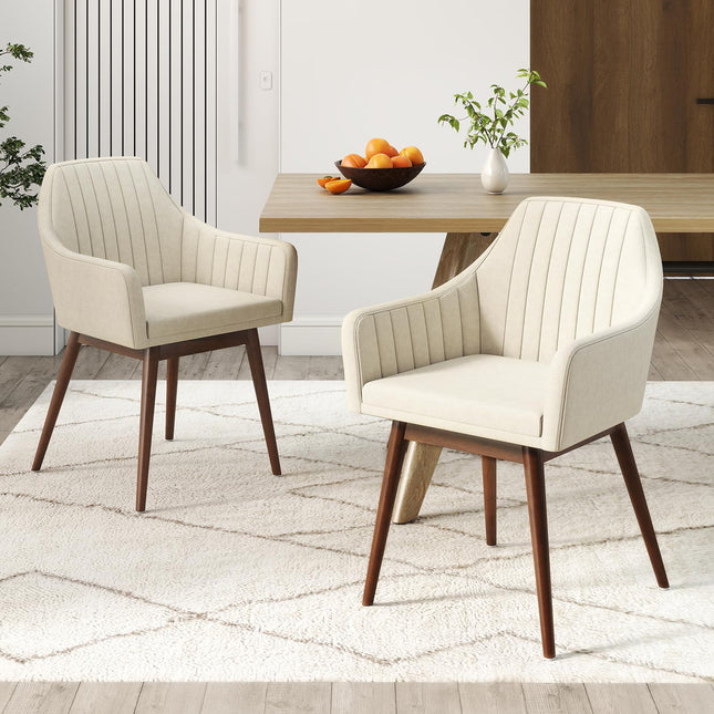Dreamade Upholstered Dining Chairs Set of 2/4 Mid Century Kitchen Chairs with Wrap-Around Backrest