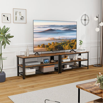Dreamade TV Stand for Bedroom and Living Room - 3-Tier Industrial Entertainment Center with Open Storage Shelves