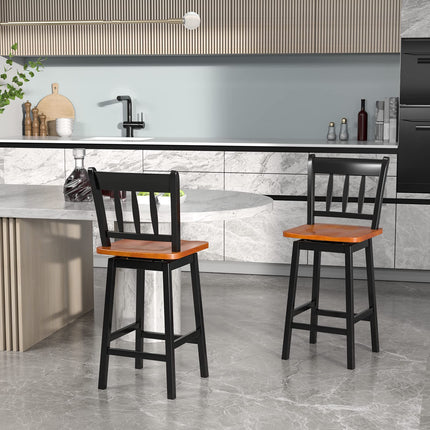 30.5 Inch Rubber Wood Bar Chairs - Dreamade