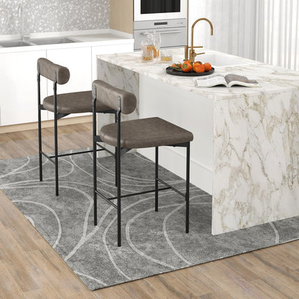 Dreamade Counter Height Bar Stools, 26 Inch Upholstered Bar Chairs with Back