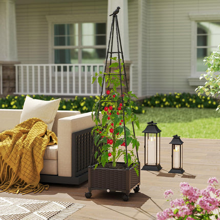 Dreamade Raised Garden Bed with Wheels & Tomato Cage