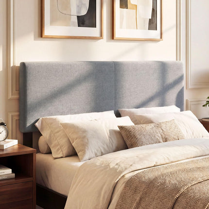 Dreamade Upholstered Headboard Queen/Full Size Vertical Quilted Linen Fabric Head Board