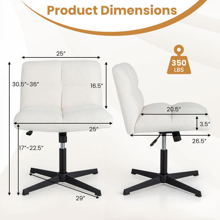 Dreamade Criss Cross Chair No Wheels, Armless Cross Legged Office Desk Chair