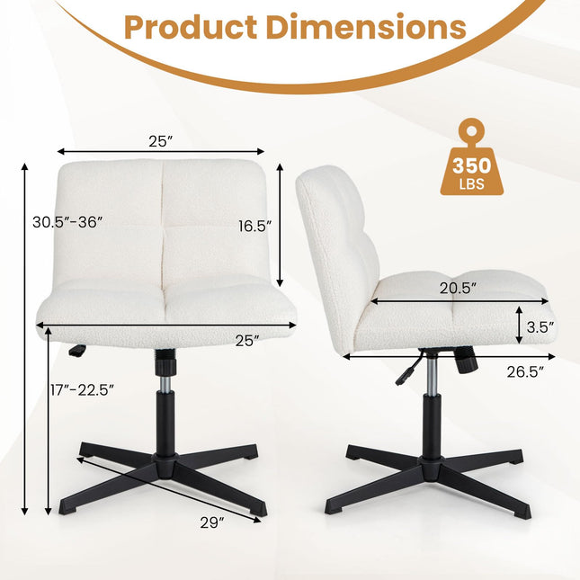 Dreamade Criss Cross Chair No Wheels, Armless Cross Legged Office Desk Chair