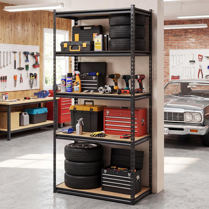 Dreamade 5-Tier Metal Storage Shelves Heavy Duty Garage Shelving Units(1/2/3/4,36" W x 18" D x 72" H)