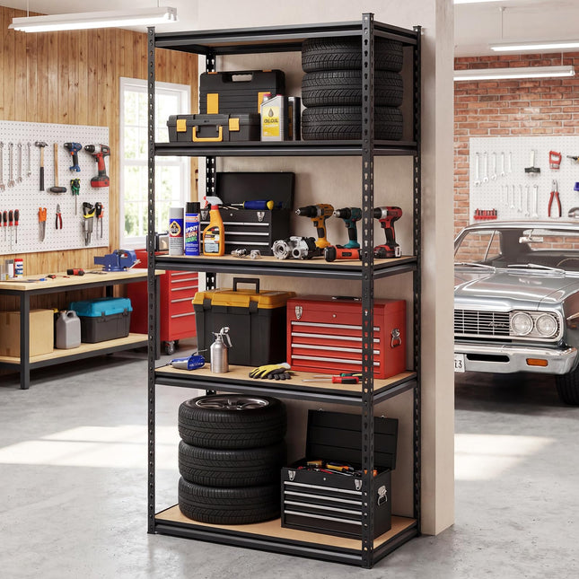 Dreamade 5-Tier Metal Storage Shelves Heavy Duty Garage Shelving Units(1/2/3/4,36" W x 18" D x 72" H)
