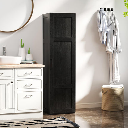 Dreamade Narrow Farmhouse Freestanding Bathroom Cabinet with 4 Shelves