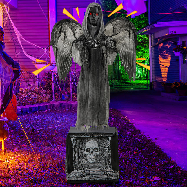 DREAMADE 5.5ft Halloween Animated Angel Ghost Statue