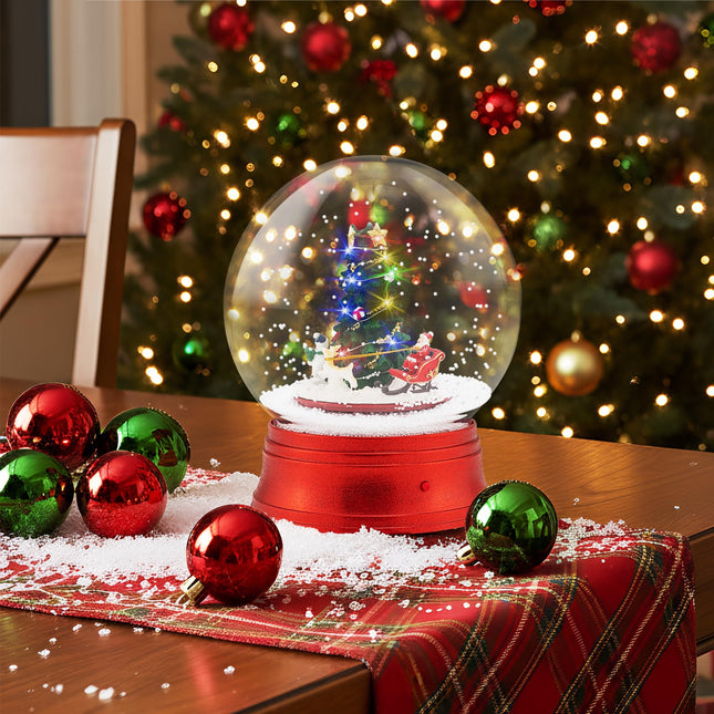 Dreamade 5 Ft Christmas Snow Globe Lantern | Musical Snowy Globe Street Lamp