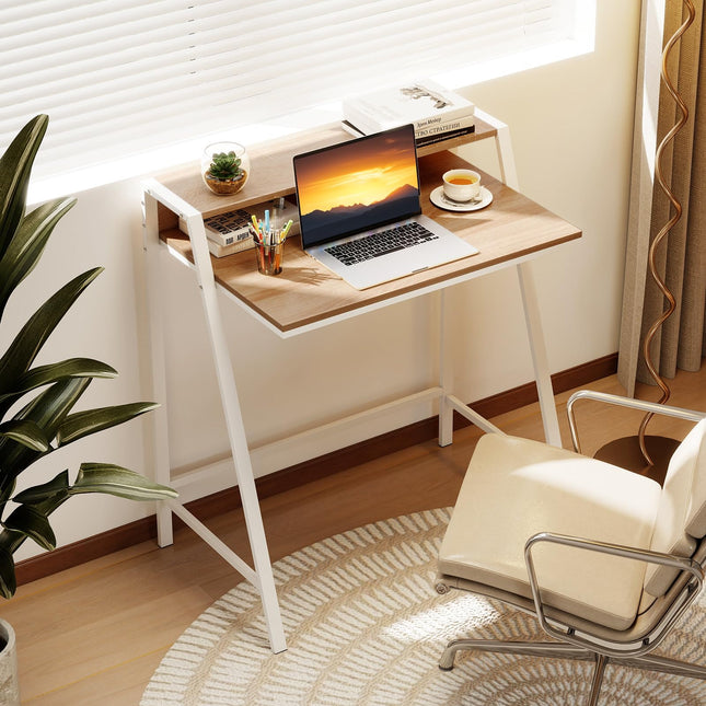 Dreamade 2 Tier Computer Desk PC Laptop Table Study Writing Home Office Workstation