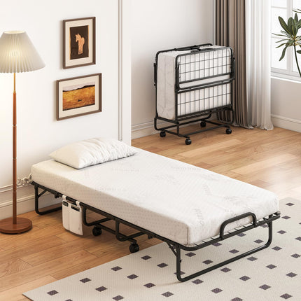 Dreamade Twin Folding Bed with 5 Inch Mattress