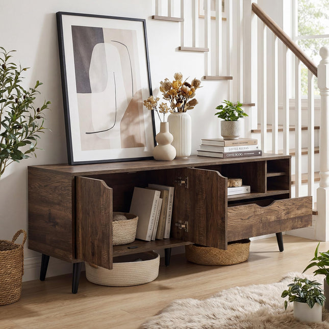 Dreamade TV Stand for TVs up to 65 Inches Rustic Entertainment Center