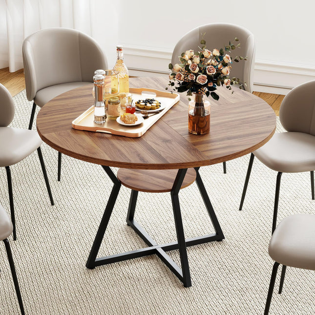 Dreamade 47-inches Round Dining Table for 4 | Circle Dinner Tables for Dinette Living Room